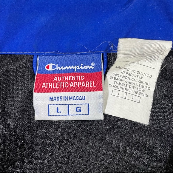 Champion Men’s Black Grey And Blue Windbreaker Size Lg - Picture 9 of 9